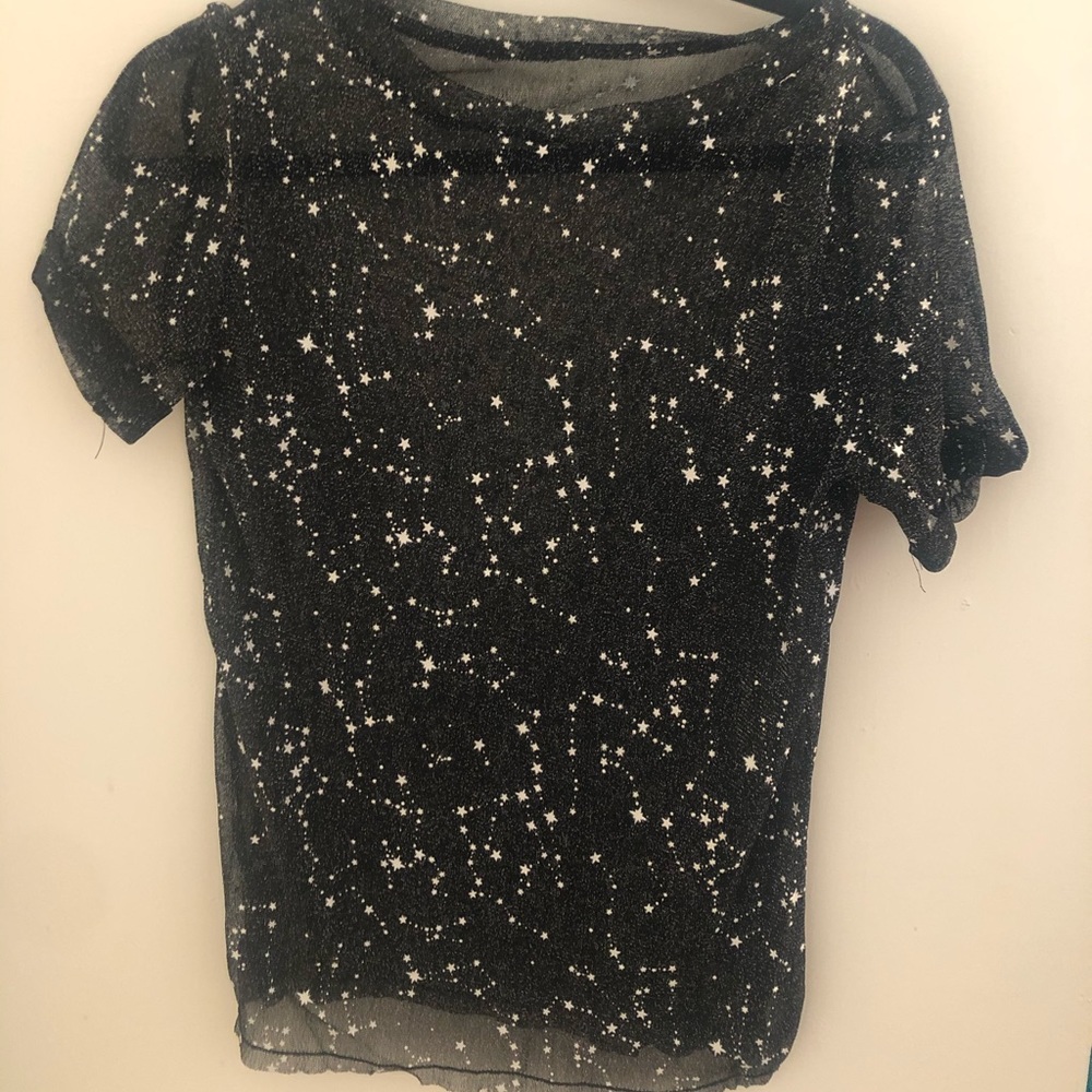 Sheer & Glitter Star Top